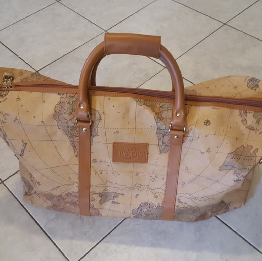 Vtg europac leather world luggage bag